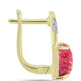 Cercei din Argint 925 Placat cu Aur ( 3.67 grame ) cu Thulit și Topaz Alb 3.64 Carate