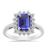 Inel din Argint 925 ( 2.71 grame ) cu Tanzanit AAA și Topaz Alb 2.02 Carate