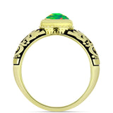 Inel din Argint 925 Placat cu Aur ( 4.65 grame ) cu Opal Verde Etiopian Lega Dembi 0.77 Carate