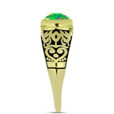 Inel din Argint 925 Placat cu Aur ( 4.65 grame ) cu Opal Verde Etiopian Lega Dembi 0.77 Carate