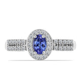 Inel din Argint 925 ( 2.84 grame ) cu Tanzanit AAA și Topaz Alb 0.76 Carate