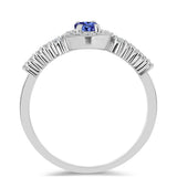 Inel din Argint 925 ( 2.84 grame ) cu Tanzanit AAA și Topaz Alb 0.76 Carate