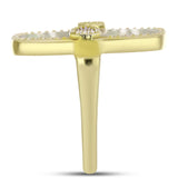 Inel din Argint 925 Placat cu Aur ( 5.33 grame ) cu Sidef și Topaz Alb 11.48 Carate
