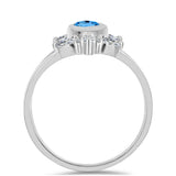 Inel din Argint 925 ( 3.6 grame ) cu Topaz Swiss Blue și Topaz Alb 1.65 Carate