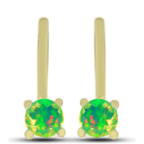 Cercei din Argint 925 Placat cu Aur ( 2.16 grame ) cu Opal Verde Etiopian Lega Dembi 0.31 Carate