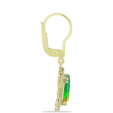 Cercei din Argint 925 Placat cu Aur ( 3.53 grame ) cu Opal Verde Etiopian Lega Dembi și Topaz Alb 1.61 Carate