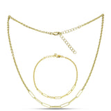 Set din Argint 925 Placat cu Aur ( 11.24 grame ) ( Colier+Brățară )