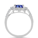 Inel din Argint 925 ( 2.81 grame ) cu Tanzanit AAA și Topaz Alb 1.54 Carate