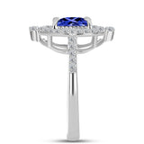 Inel din Argint 925 ( 2.81 grame ) cu Tanzanit AAA și Topaz Alb 1.54 Carate