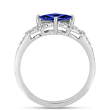 Inel din Argint 925 ( 2.68 grame ) cu Tanzanit AAA și Topaz Alb 1.4 Carate