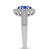 Inel din Argint 925 ( 3.97 grame ) cu Tanzanit AAA și Topaz Alb 1.95 Carate