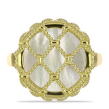 Inel din Argint 925 Placat cu Aur ( 5.38 grame ) cu Sidef 5.16 Carate