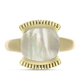 Inel din Argint 925 Placat cu Aur ( 6.04 grame ) cu Sidef 3.41 Carate
