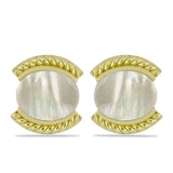 Cercei din Argint 925 Placat cu Aur ( 4.44 grame ) cu Sidef 4.29 Carate