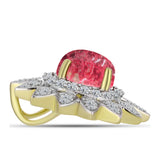 Pandantiv din Argint 925 Placat cu Aur ( 2.86 grame ) cu Thulit și Topaz Alb 3.04 Carate
