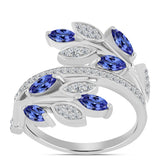 Inel din Argint 925 ( 5.43 grame ) cu Tanzanit AAA și Topaz Alb 1.29 Carate