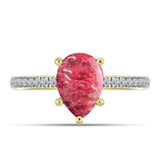 Inel din Argint 925 Placat cu Aur ( 2.07 grame ) cu Thulit și Topaz Alb 2.51 Carate