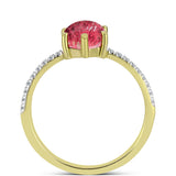 Inel din Argint 925 Placat cu Aur ( 2.07 grame ) cu Thulit și Topaz Alb 2.51 Carate