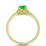 Inel din Argint 925 Placat cu Aur ( 2 grame ) cu Opal Verde Etiopian Lega Dembi 0.47 Carate