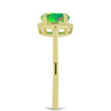 Inel din Argint 925 Placat cu Aur ( 2 grame ) cu Opal Verde Etiopian Lega Dembi 0.47 Carate