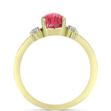 Inel din Argint 925 Placat cu Aur ( 2.48 grame ) cu Thulit și Topaz Alb 1.79 Carate
