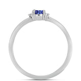 Inel din Argint 925 ( 1.34 grame ) cu Tanzanit AAA și Topaz Alb 0.22 Carate