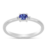 Inel din Argint 925 ( 1.34 grame ) cu Tanzanit AAA și Topaz Alb 0.22 Carate