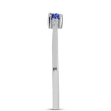 Inel din Argint 925 ( 1.34 grame ) cu Tanzanit AAA și Topaz Alb 0.22 Carate