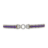 Brățară din Argint 925 Placat cu Aur ( 20.21 grame ) cu Ametist Marocan și Topaz Alb 6.4 Carate