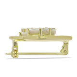 Broşă din Argint 925 Placat cu Aur ( 5.47 grame ) cu Sidef 3.04 Carate