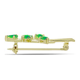 Broşă din Argint 925 Placat cu Aur ( 4.76 grame ) cu Opal Verde Etiopian Lega Dembi 1.18 Carate