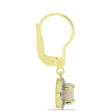 Cercei din Argint 925 Placat cu Aur ( 2.15 grame ) cu Sidef și Topaz Alb 1.92 Carate
