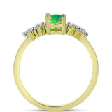 Inel din Argint 925 Placat cu Aur ( 2.03 grame ) cu Opal Verde Etiopian Lega Dembi și Topaz Alb 0.64 Carate