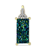 Pandantiv din Argint 925 Placat cu Aur ( 2.06 grame ) cu Drusy Verde și Topaz Alb 6.07 Carate