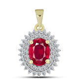 Pandantiv din Argint 925 Placat cu Aur ( 1.22 grame ) cu Rubin Malagasy și Topaz Alb 2.25 Carate