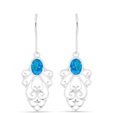 Cercei din Argint 925 ( 2.92 grame ) cu Opal Albastru Etiopian Paraiba 0.95 Carate