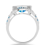 Inel din Argint 925 ( 5.87 grame ) cu Opal Albastru Etiopian Paraiba 1.44 Carate