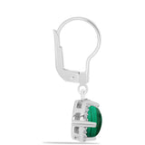 Cercei din Argint 925 ( 2.71 grame ) cu Malachit și Topaz Alb 2.57 Carate