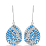 Cercei din Argint 925 ( 4.86 grame ) cu Topaz Swiss Blue și Topaz Alb 2.03 Carate
