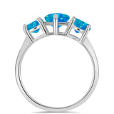 Inel din Argint 925 ( 2.06 grame ) cu Opal Albastru Etiopian Paraiba 1.5 Carate