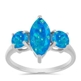 Inel din Argint 925 ( 2.06 grame ) cu Opal Albastru Etiopian Paraiba 1.5 Carate