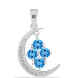 Pandantiv din Argint 925 ( 2.28 grame ) cu Topaz Swiss Blue și Topaz Alb 1.33 Carate