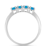Inel din Argint 925 ( 1.58 grame ) cu Opal Albastru Etiopian Paraiba 0.42 Carate