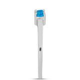 Inel din Argint 925 ( 1.58 grame ) cu Opal Albastru Etiopian Paraiba 0.42 Carate