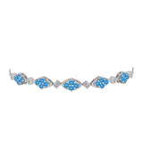 Brățară din Argint 925 ( 7.79 grame ) cu Topaz Swiss Blue și Topaz Alb 3.02 Carate