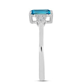 Inel din Argint 925 ( 1.97 grame ) cu Topaz Swiss Blue și Topaz Alb 1.74 Carate