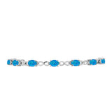 Brățară din Argint 925 ( 6.65 grame ) cu Opal Albastru Etiopian Paraiba 2.51 Carate