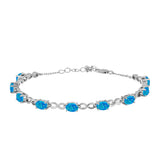 Brățară din Argint 925 ( 6.65 grame ) cu Opal Albastru Etiopian Paraiba 2.51 Carate