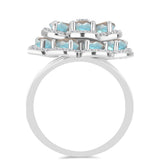 Inel din Argint 925 ( 7.39 grame ) cu Gullgruvene Labradorit și Topaz Alb 6.48 Carate