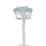 Inel din Argint 925 ( 3.31 grame ) cu Gullgruvene Labradorit și Topaz Alb 5.17 Carate